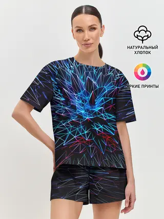 Женская пижама с шортами / NEON GEOMETRY
