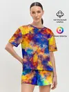 Женская пижама с шортами / Огненно-синий полутон