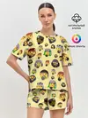 Женская пижама с шортами / Thinking emoji skins
