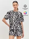 Женская пижама с шортами / Черно-белые медведи