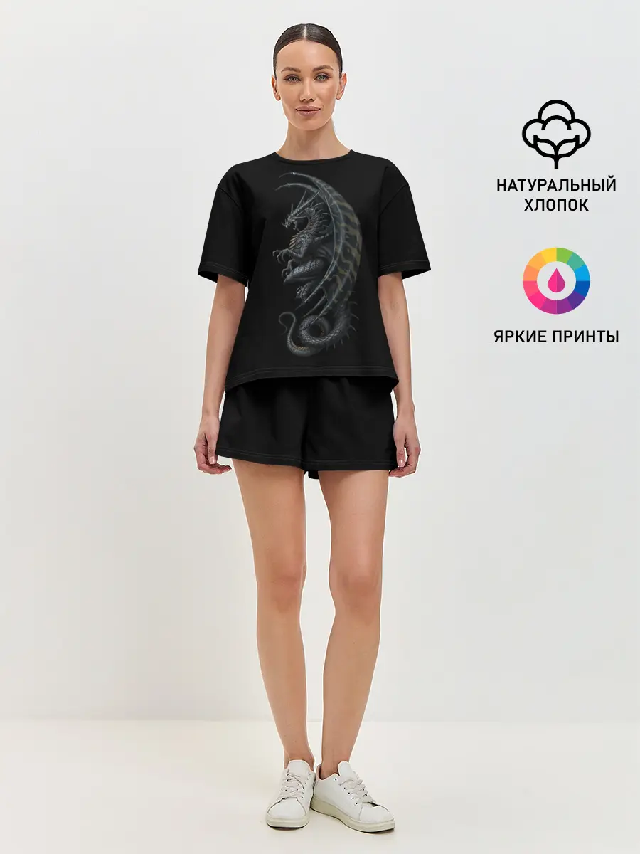 Женская пижама с шортами / Black Dragon