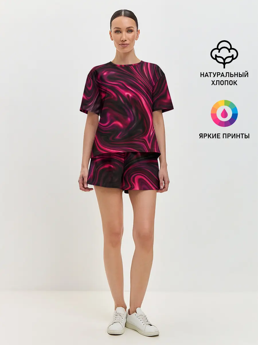 Женская пижама с шортами / Abstract Fluid