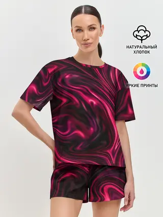 Женская пижама с шортами / Abstract Fluid