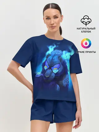 Женская пижама с шортами / Лунная пантера #22