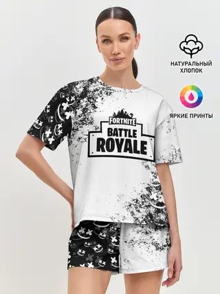 Женская пижама с шортами / Fortnite & Marshmello