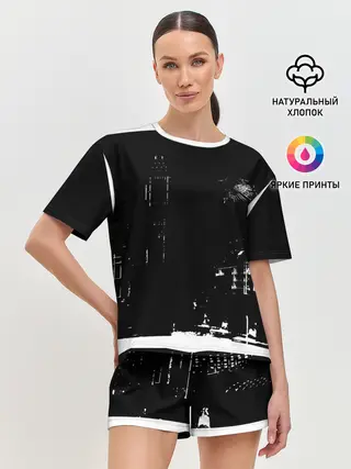 Женская пижама с шортами / город