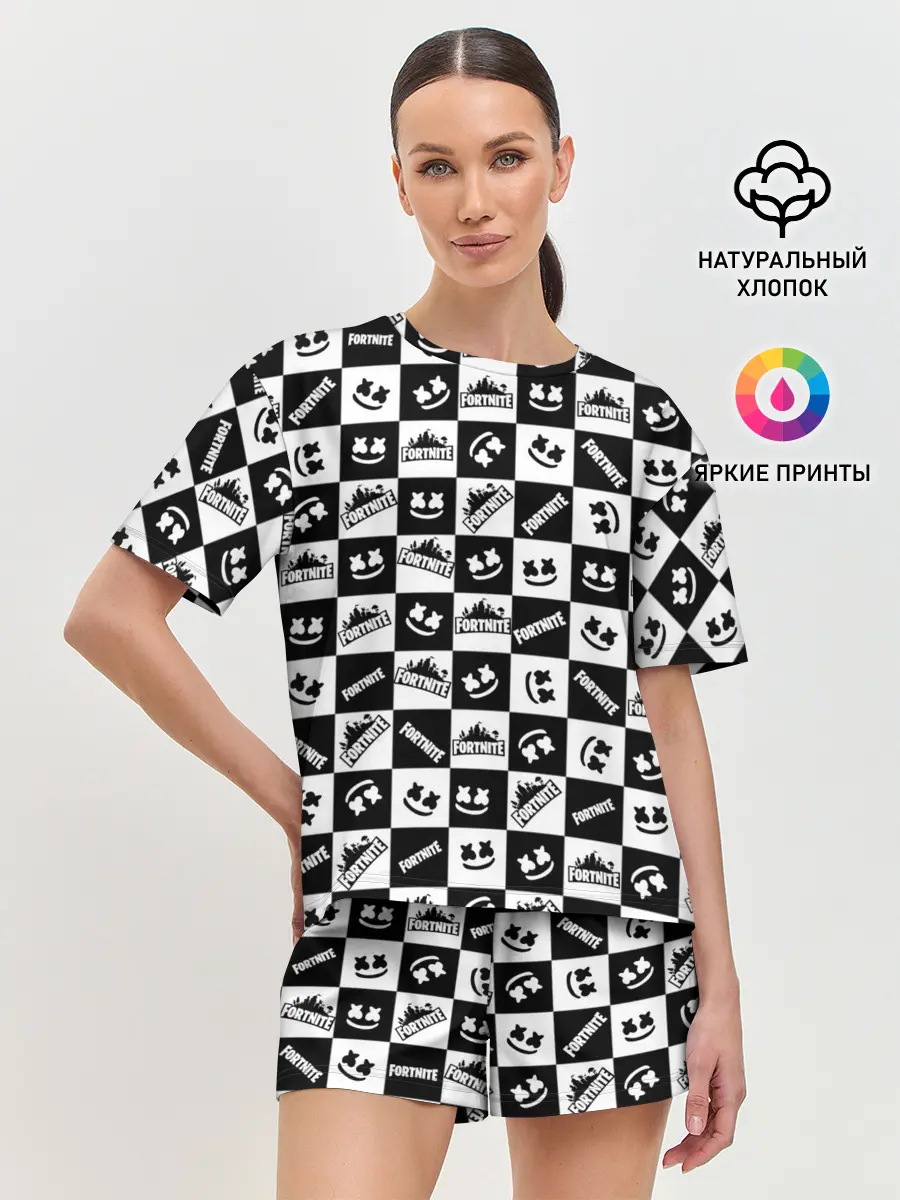 Женская пижама с шортами / Fortnite&Marshmello