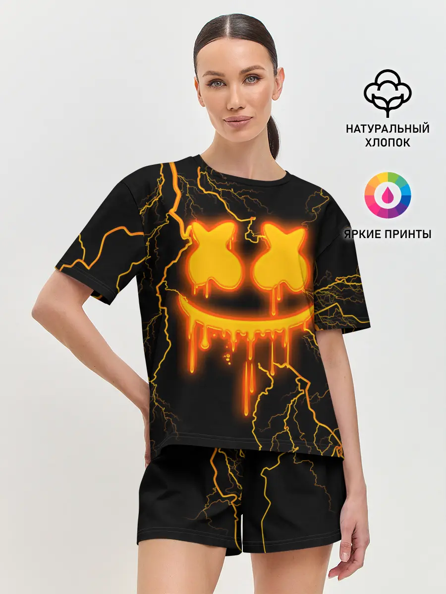Женская пижама с шортами / Marshmello