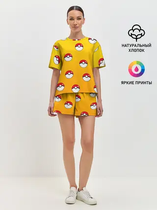 Женская пижама с шортами / Покеболы