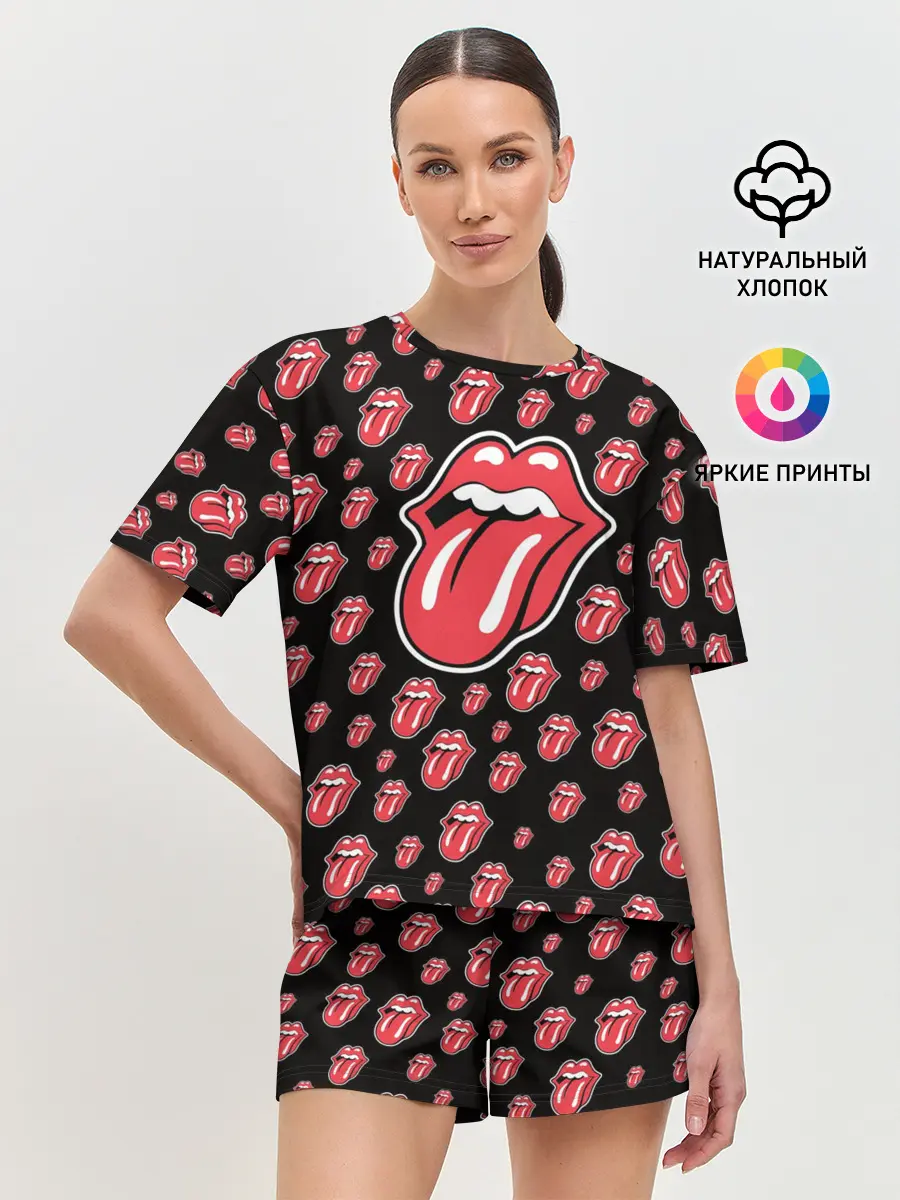 Женская пижама с шортами / rolling stones