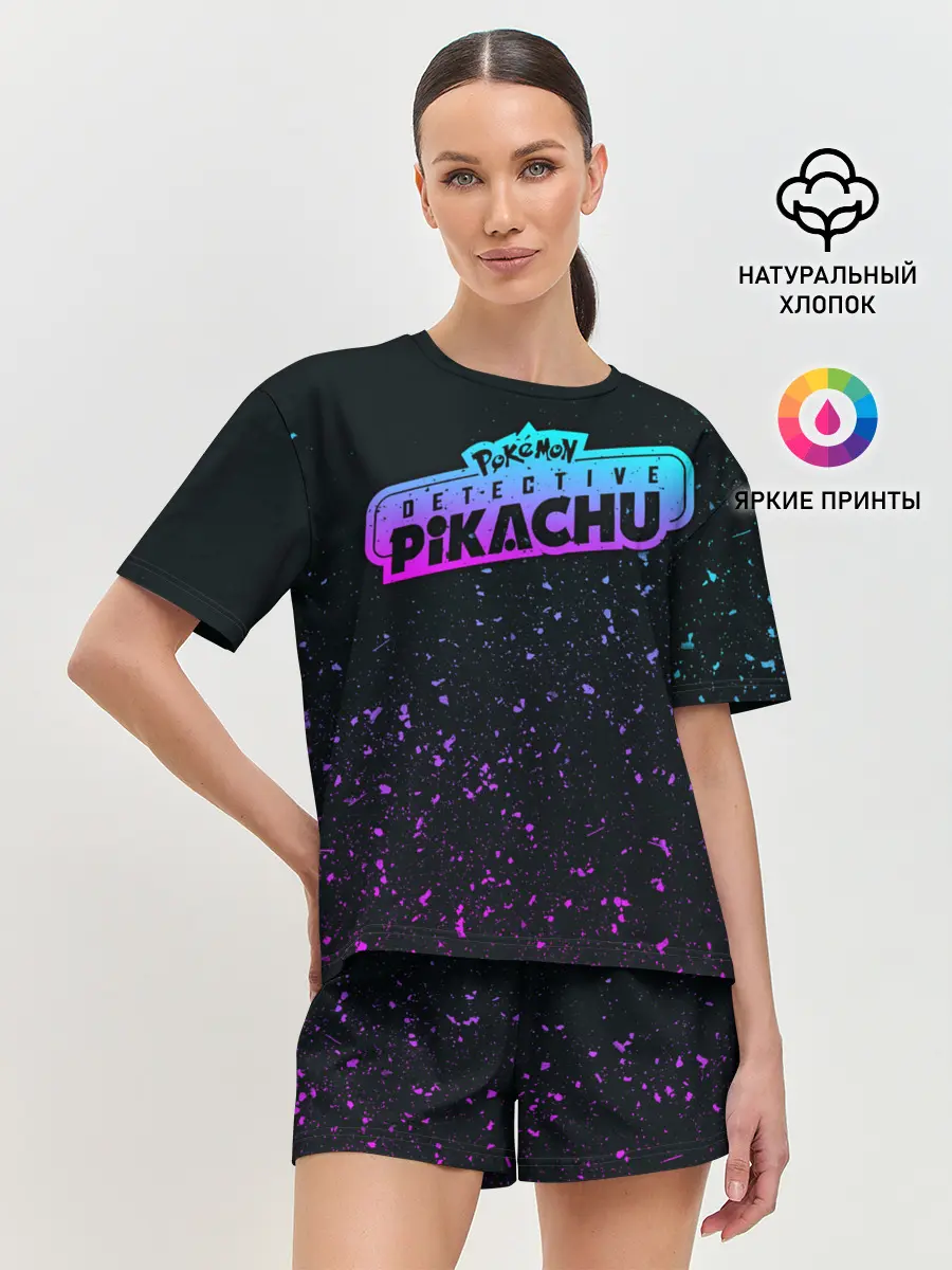 Женская пижама с шортами / Детектив Пикачу