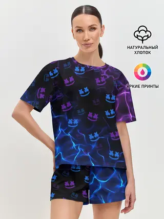 Женская пижама с шортами / Marshmello