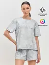 Женская пижама с шортами / Мрамор