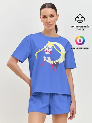 Женская пижама с шортами / СЕЙЛОР И КИСА