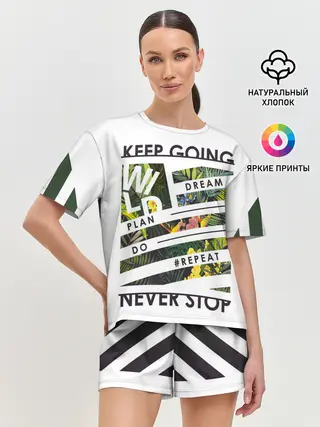 Женская пижама с шортами / keep going dream