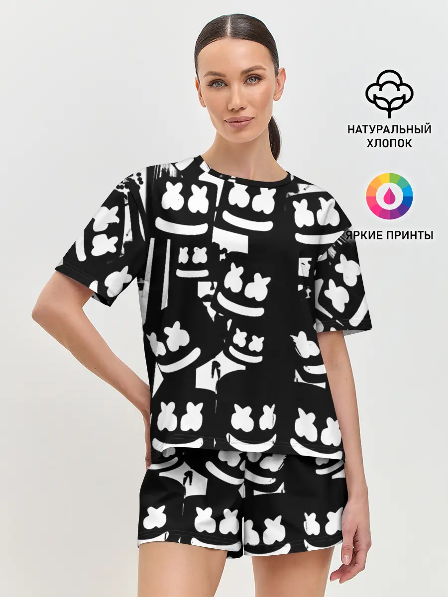 Женская пижама с шортами / Marshmello