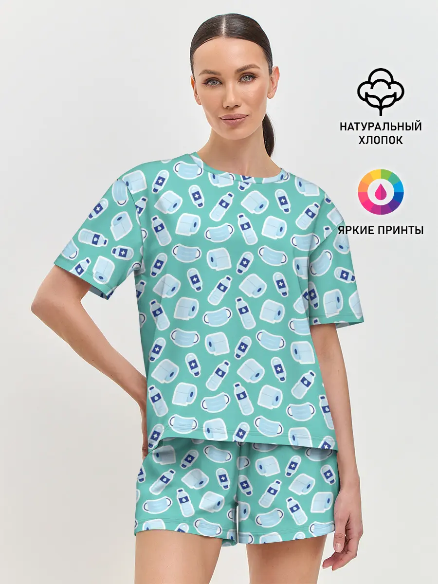 Женская пижама с шортами / Комплект для выживания
