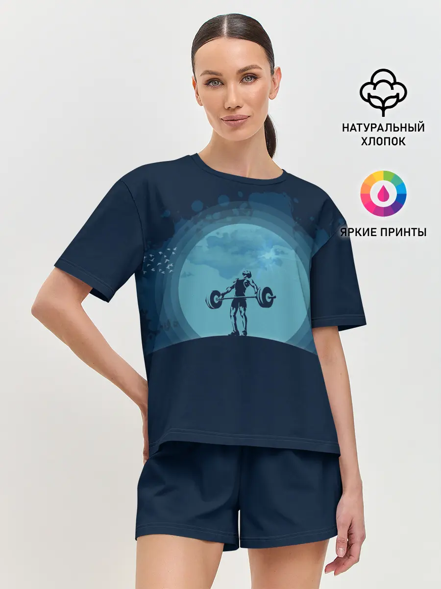 Женская пижама с шортами / Тяжёлая атлетика