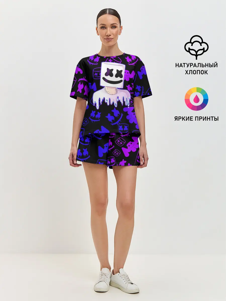 Женская пижама с шортами / Marshmello