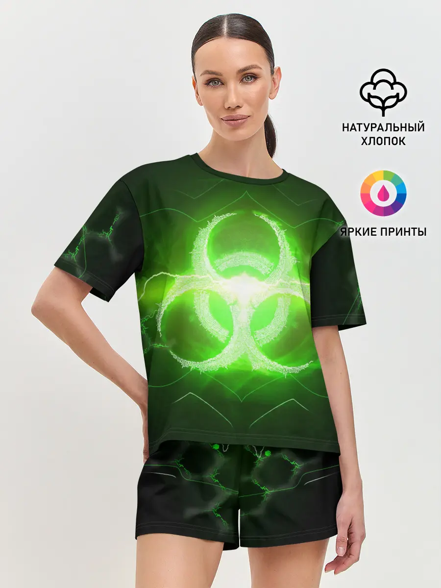 Женская пижама с шортами / Биологическая Опасность