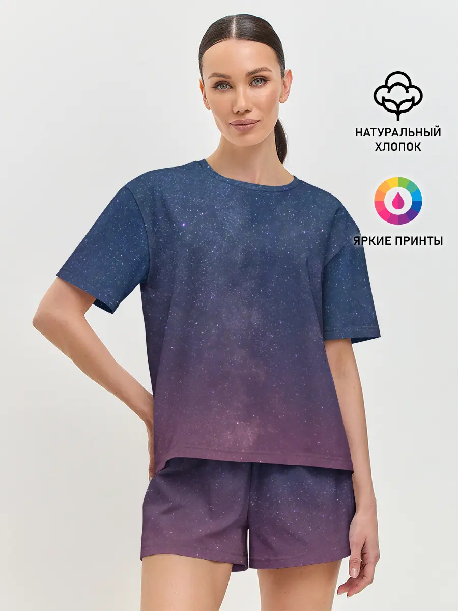 Женская пижама с шортами / Космос