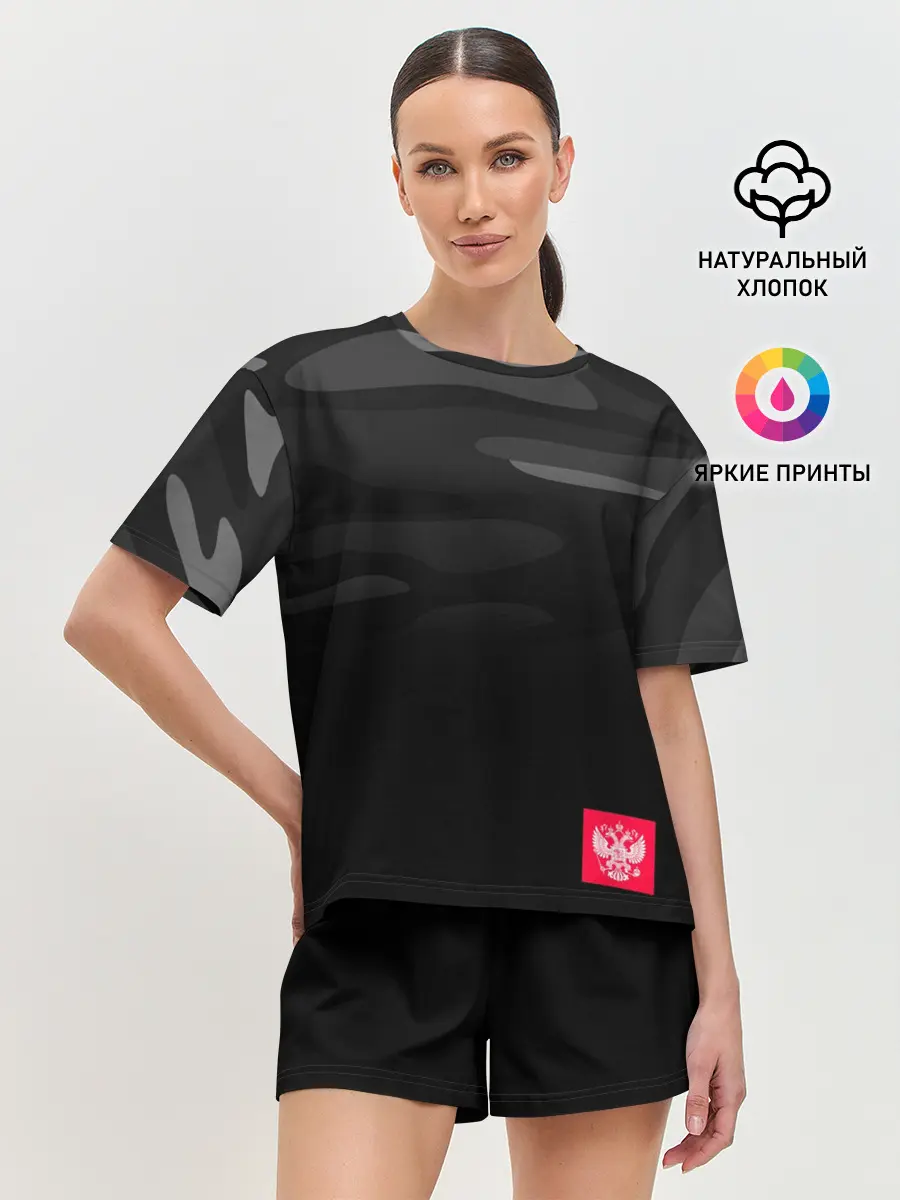 Женская пижама с шортами / Russia - Инферно
