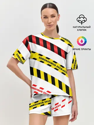 Женская пижама с шортами / 2019-nCoV Коронавирус
