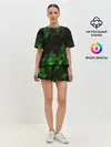 Женская пижама с шортами / GREEN STRIPES | ЗЕЛЕНАЯ ГЕОМЕТРИЯ