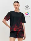 Женская пижама с шортами / RED STRIPES | КРАСНАЯ ГЕОМЕТРИЯ