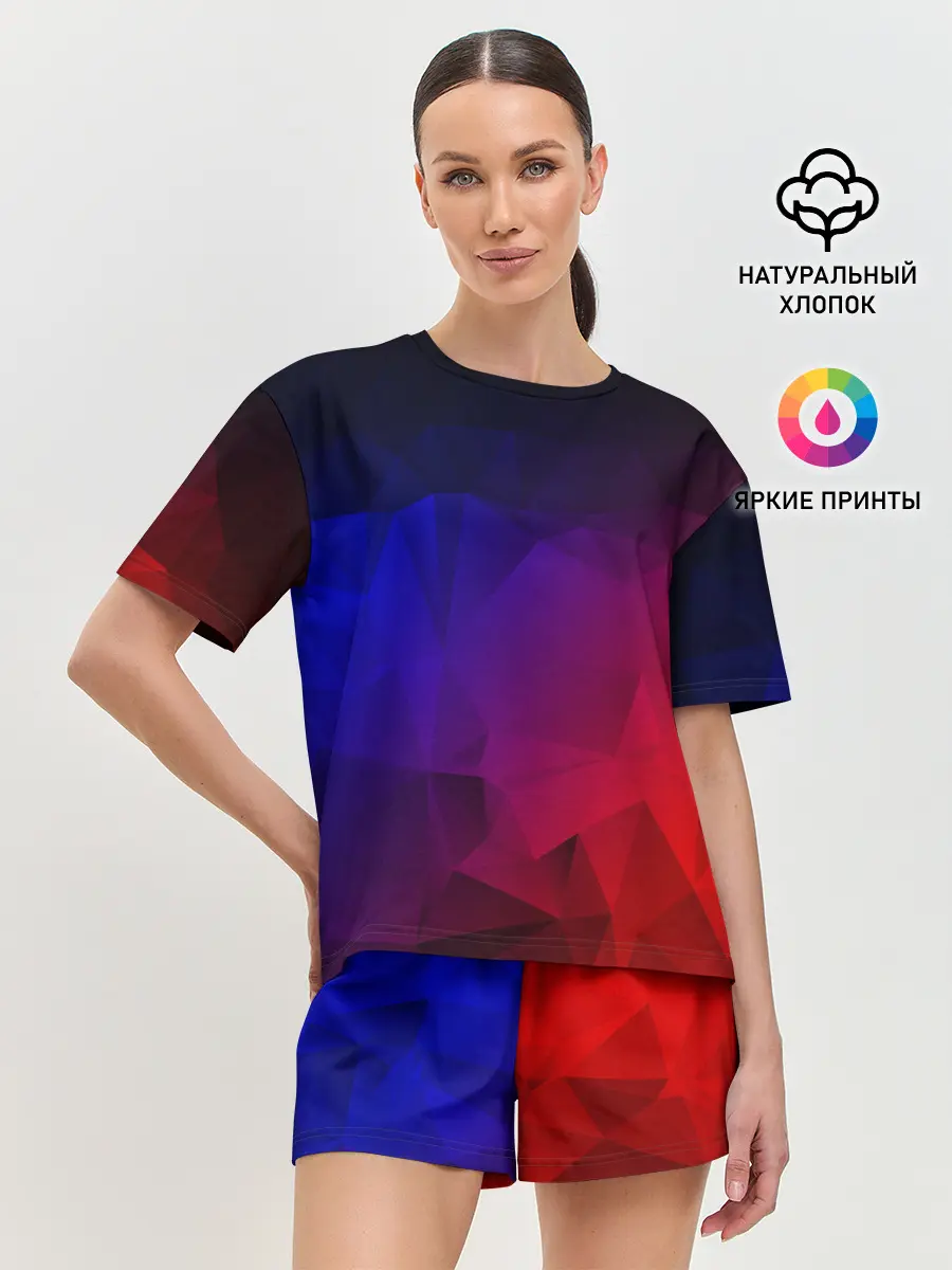 Женская пижама с шортами / НЕОНОВАЯ ГЕОМЕТРИЯ