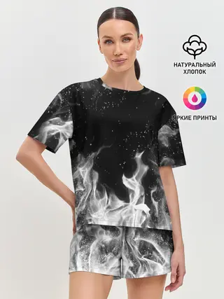 Женская пижама с шортами / БЕЛЫЙ ОГОНЬ | WHITE FIRE
