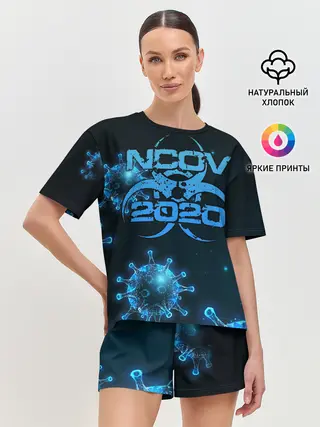 Женская пижама с шортами / 2020-nCoV Коронавирус