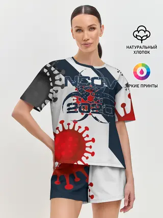 Женская пижама с шортами / 2020-nCoV Коронавирус