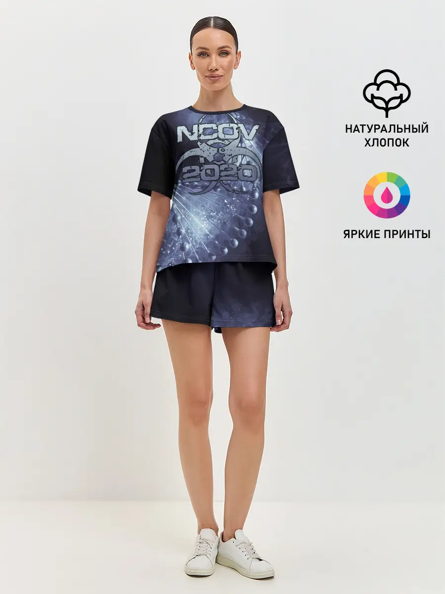 Женская пижама с шортами / 2020-nCoV Коронавирус