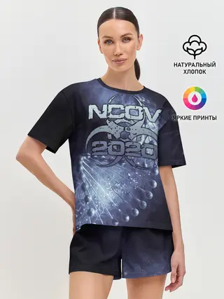 Женская пижама с шортами / 2020-nCoV Коронавирус