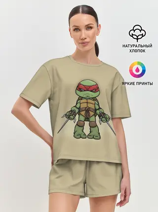 Женская пижама с шортами / ЧЕРЕПАШКИ - НИНДЗЯ