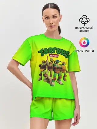 Женская пижама с шортами / ЧЕРЕПАШКИ - НИНДЗЯ