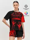 Женская пижама с шортами / Не трогай меня COVID-19