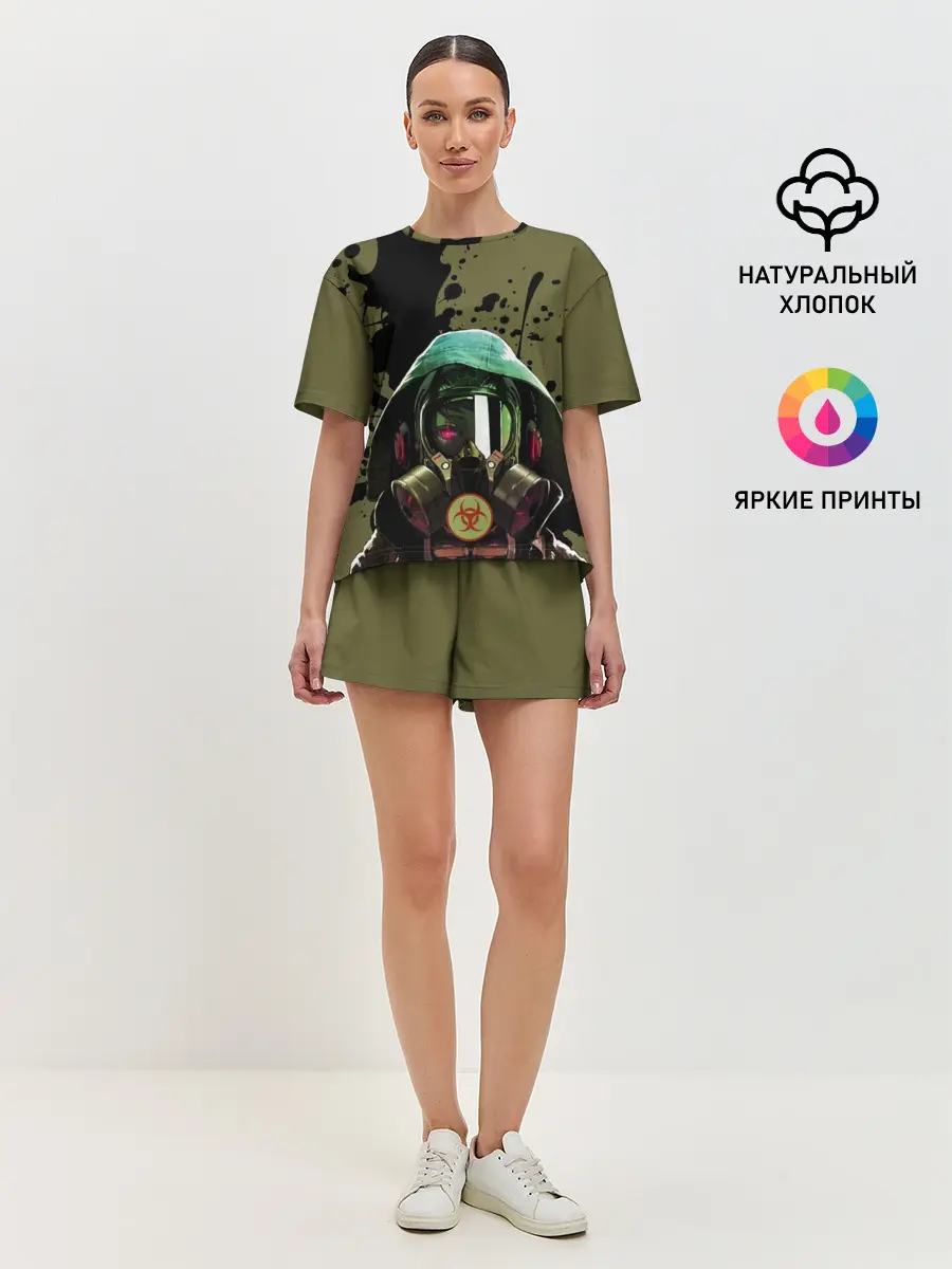 Женская пижама с шортами / Защитимся от COVID-19