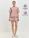 Женская пижама с шортами / Шотландка Розовая