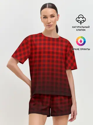 Женская пижама с шортами / В КЛЕТОЧКУ