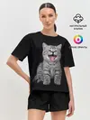Женская пижама с шортами / Кричащий кот.
