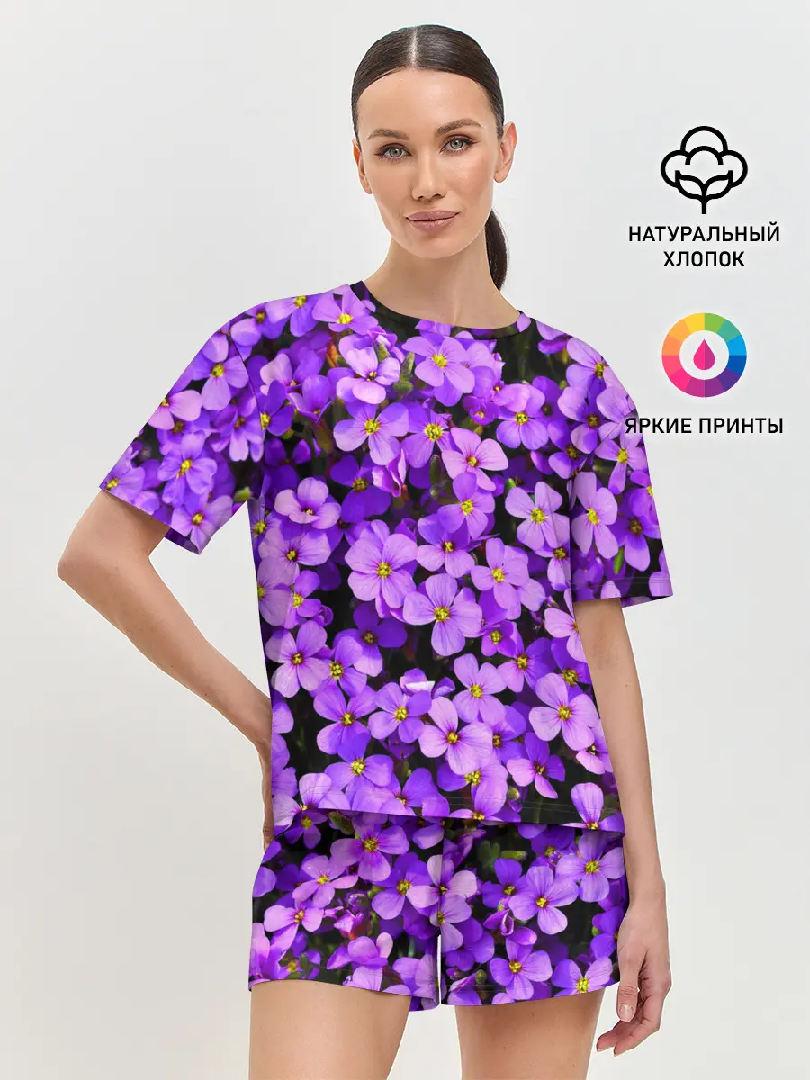 Женская пижама с шортами / Сирень