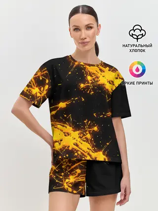 Женская пижама с шортами / БРЫЗГИ КРАСКИ NEON