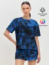 Женская пижама с шортами / NEON SMOKES STRIPES