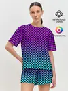 Женская пижама с шортами / НЕОНОВАЯ ШАХМАТКА