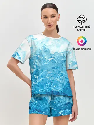 Женская пижама с шортами / Лёд