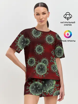 Женская пижама с шортами / COVID-19
