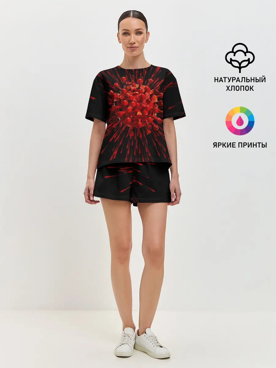 Женская пижама с шортами / Covid-19