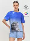 Женская пижама с шортами / Кот и космос